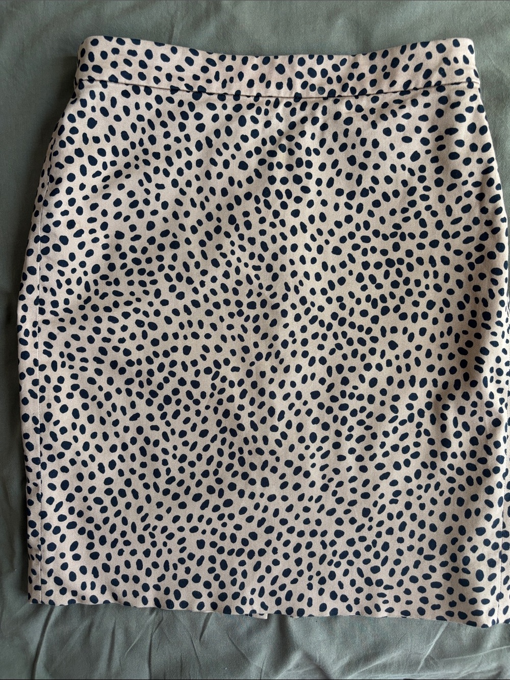 J Crew Classic Pencil Skirt - Tan with Black
Spots